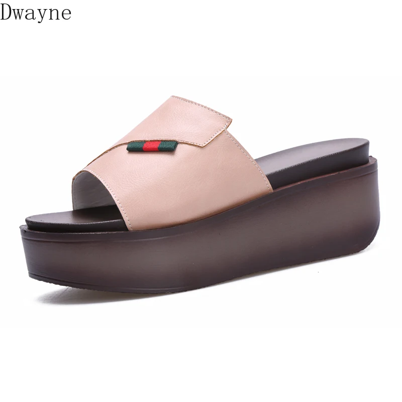 

Wedges, slippers, women's new Korean version of the wild non-slip thick bottom beach word drag