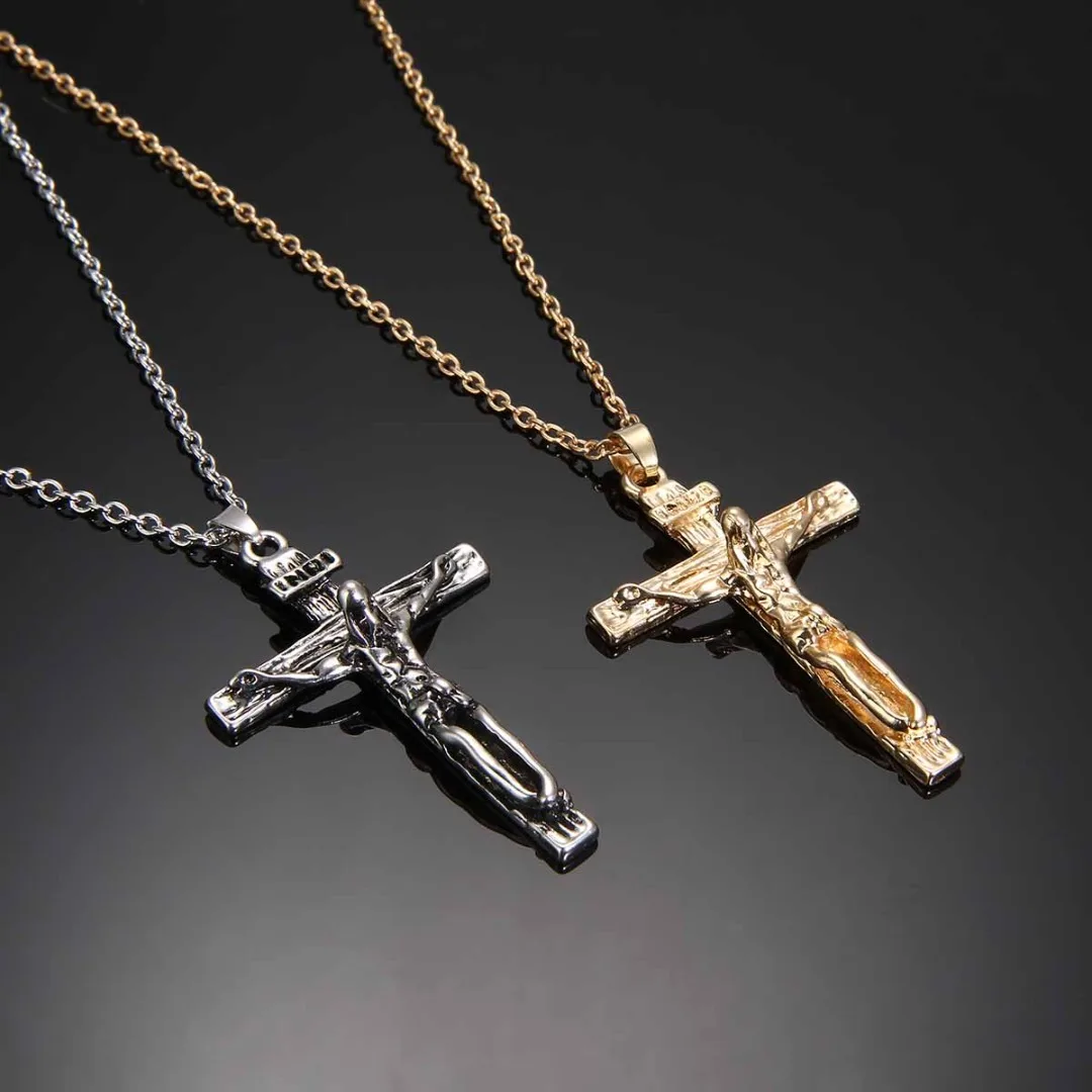 Мужские и женские колье с подвеской в виде креста старинный металлический крест