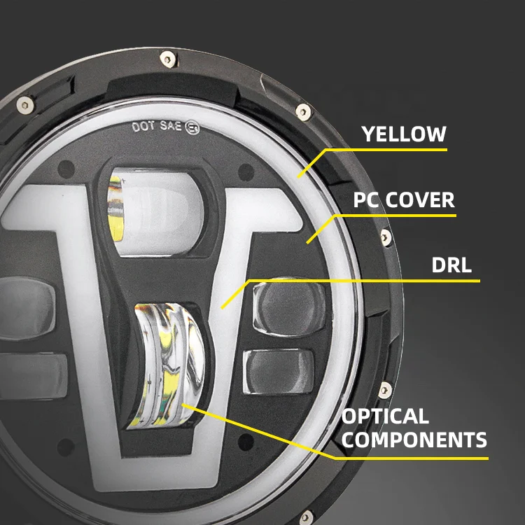 7 дюймовая мотоциклетная светодиодная фара 12 В 24 типа Белый DRL для Jeep Wrangler JK TJ LJ