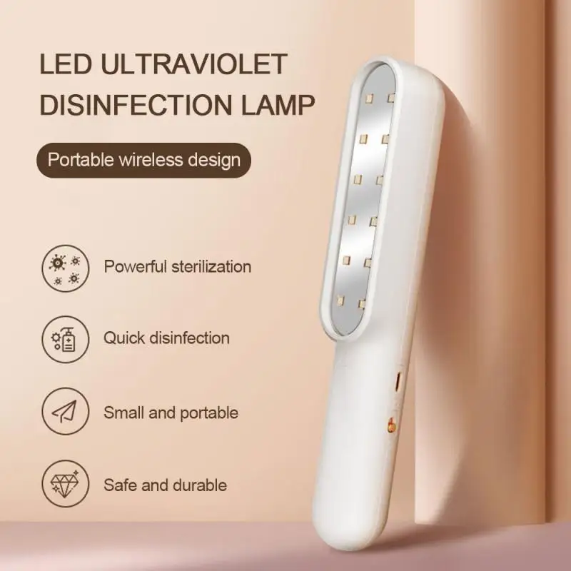 

UV Light Torch Lamp Super Mini Portable USB UV Light Disinfection Lamp UVC Power Sterilizer Wand Kill Dust Mite 18650-2000 Ma