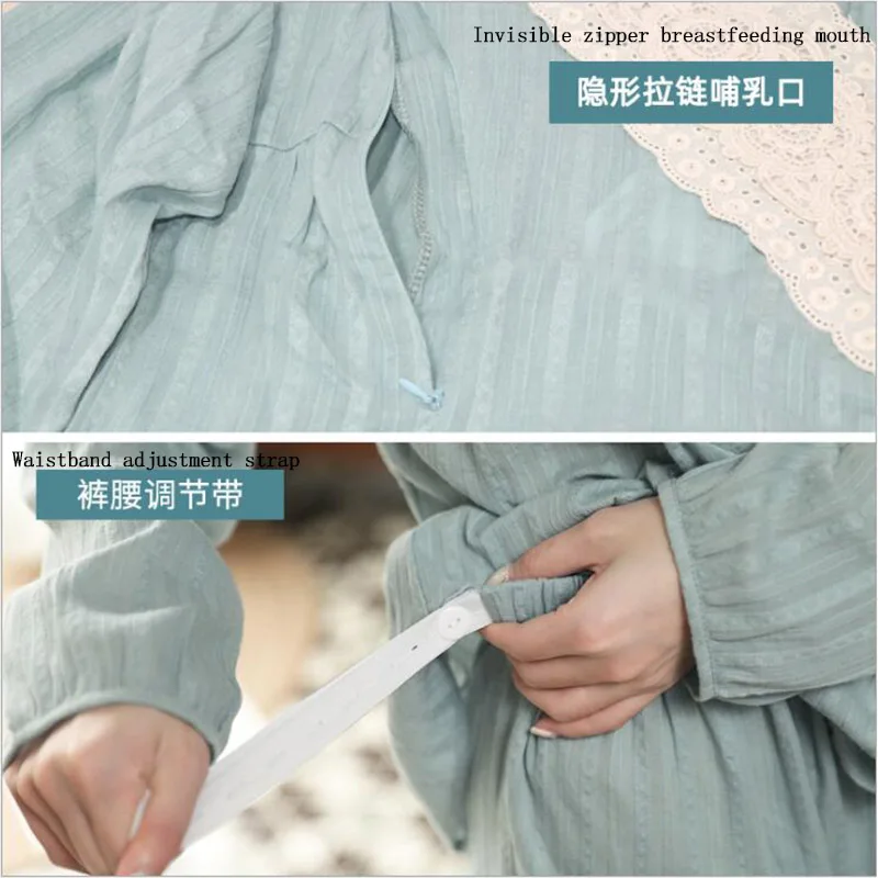 Винтажные женские пижамные комплекты из чистого хлопка Милые пижамы с длинными