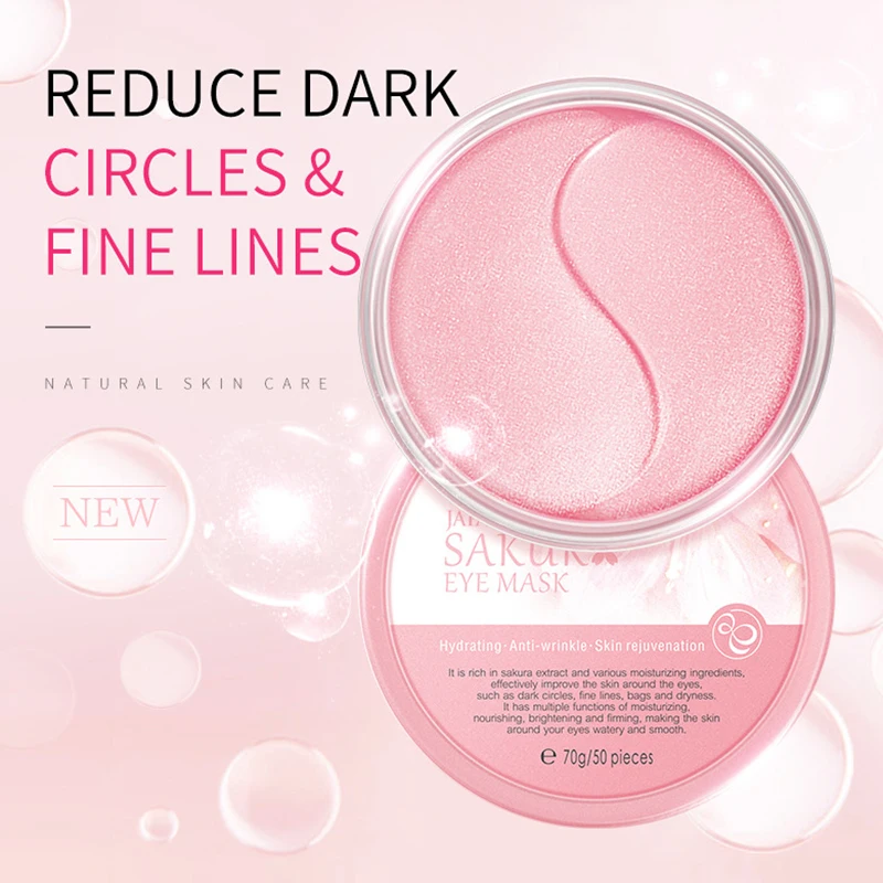 

50pcs Collagen Eye Mask Face Mask Gel Eyes Patches Remove Eye Bags Wrinkle Dark Circles Sakura Extract Reduce Fine Lines TSLM1