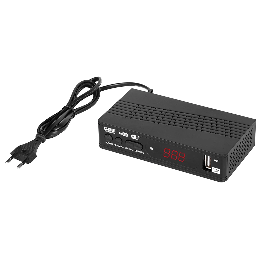 1080P цифровой ТВ конвертера DVB T2 H.265 IPTV Set Top Box Декодер каналов кабельного