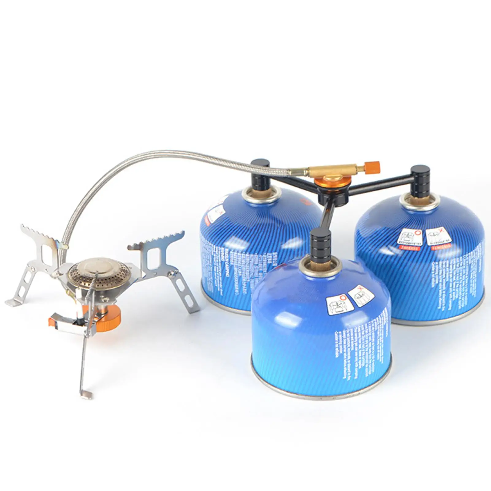 

Triangle Gas Bottle Adapter Treble-connector Portable Aluminium Alloy Gas Stove Valve Converter for Outdoor Camping