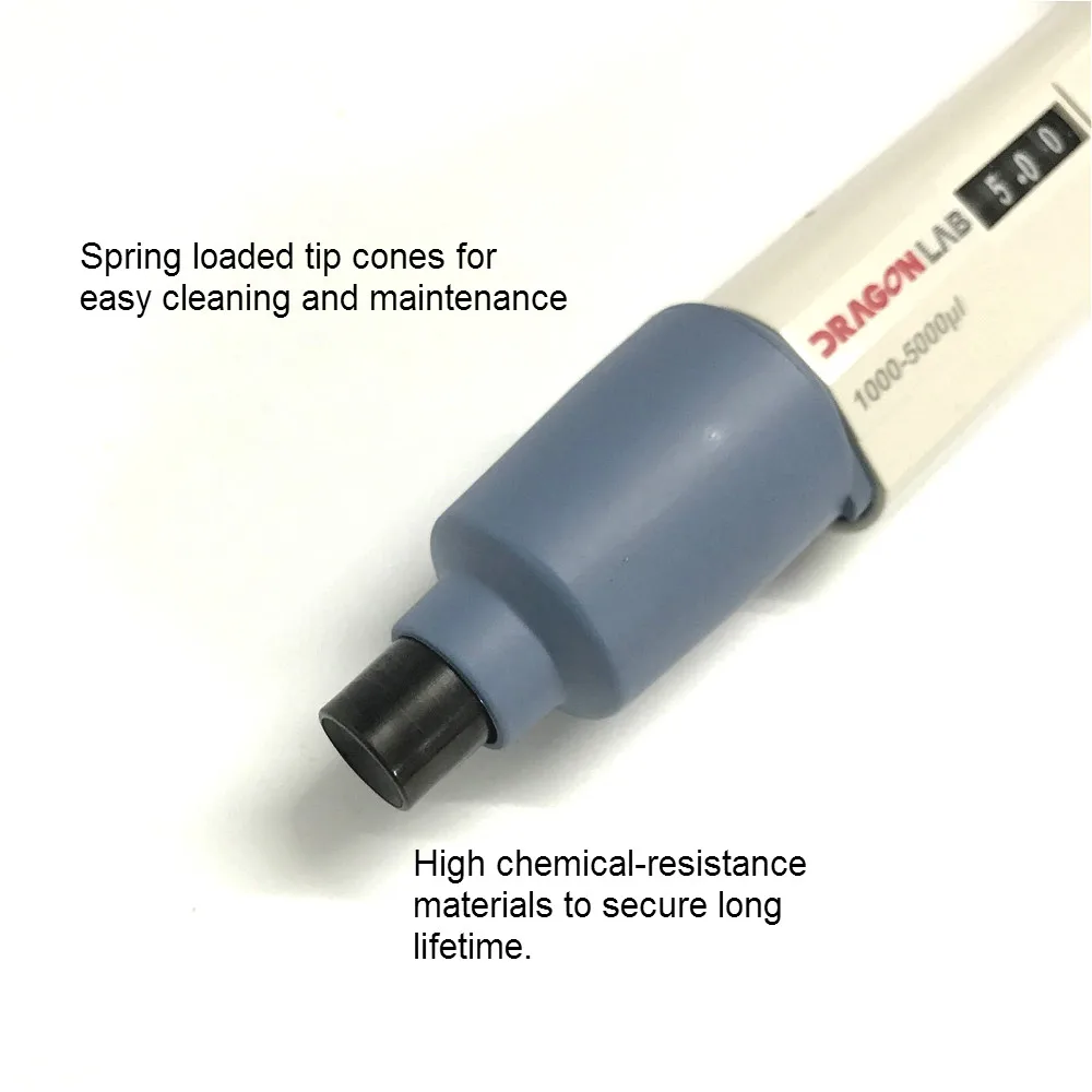 Механический дозатор пипетка одноканальная Регулируемая Dragon lab пипетта 1000 5000ul