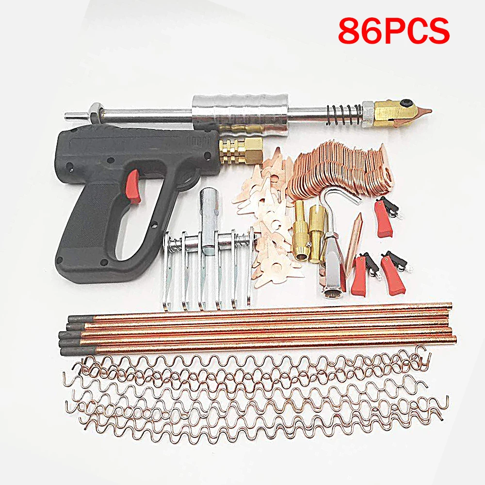 

86PCS Automotive Sheet Metal Set Car Stud Welder Dent Puller Spot Welding Pulling System Repair Rods Holder Slide Hammer Tools