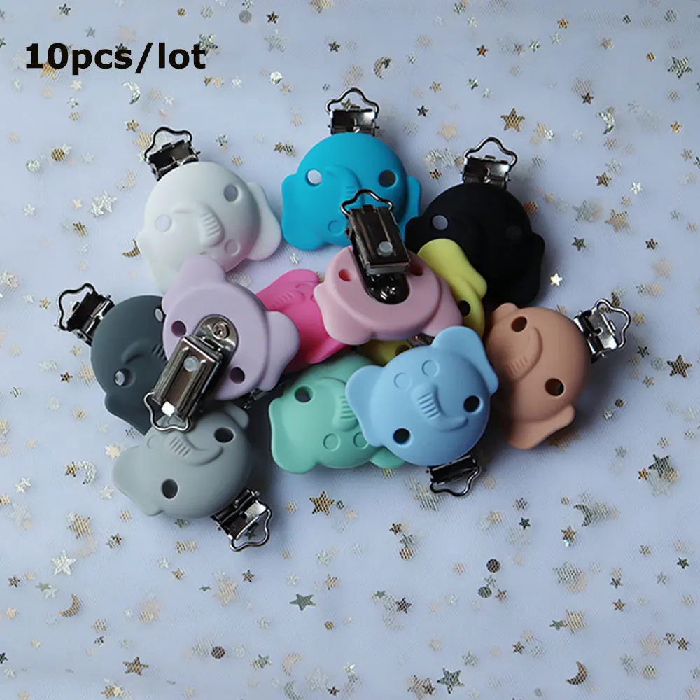 10 шт. зажимы для соски в виде слона силиконовый зажим прорезывателя сделай сам