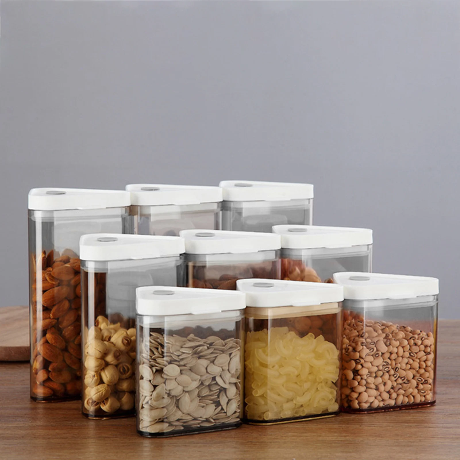 

800ml ABS Food Storage Box Plastic Clear Container Set With Pour Lids Transparent Food Canister Keep Fresh New Clear Container