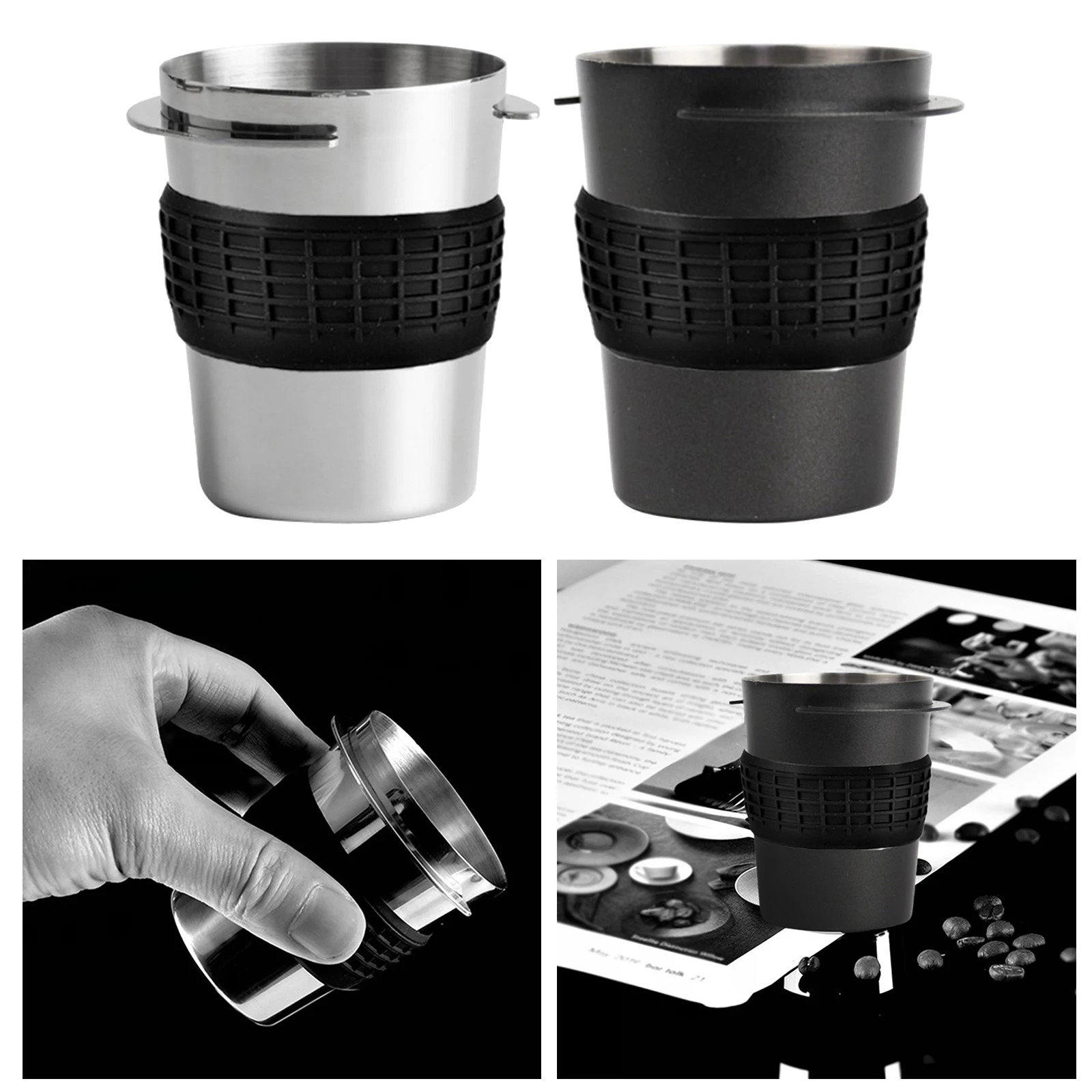 

Durable Stainless Steel 120ml Coffee Dosing Cup Anti-slip Powder Feeder Part For Espresso Machine 58mm Utility