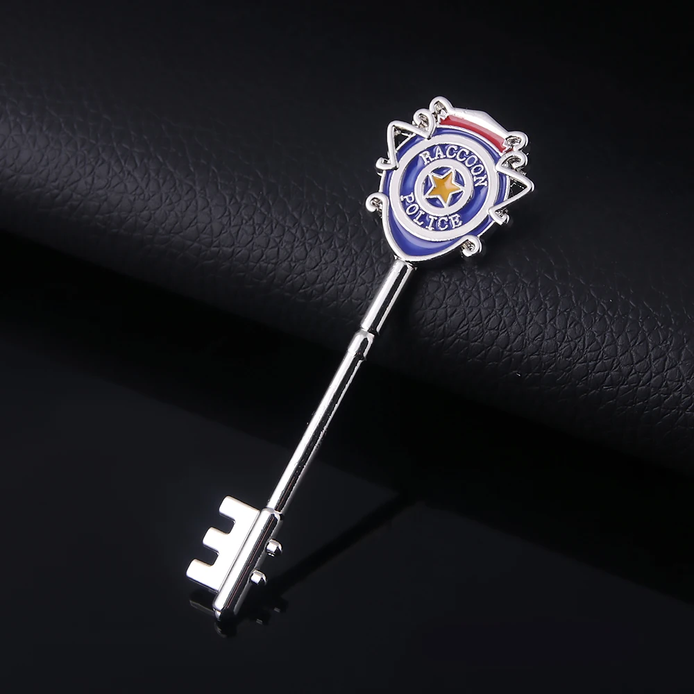 

Game Residents Evils 3 Key Keychain Raccon City Police Station Keyring Male And Female Cosplay Props Gift Collection Jewelry