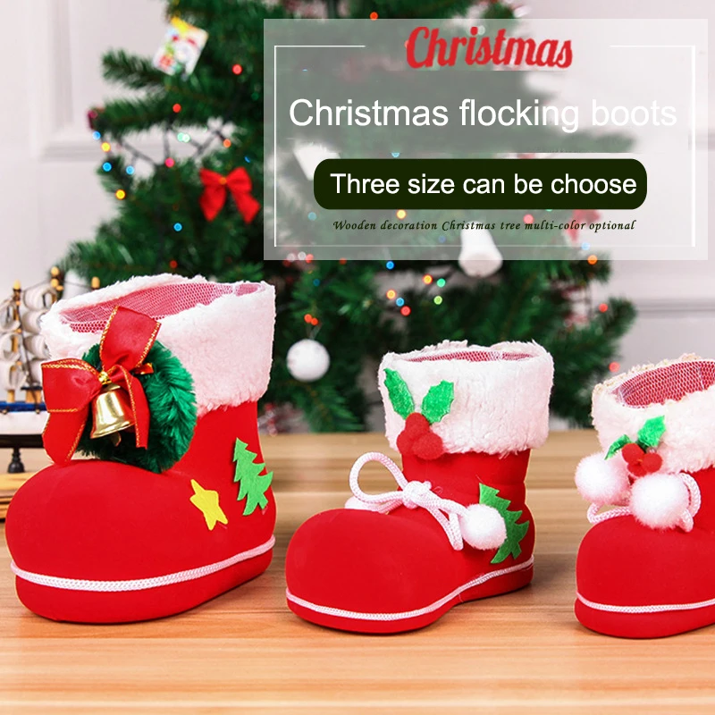 Merry Christmas Candy Boots Gifts Decorations for Home Xmas Stocking Natal Decor New Year Decoration gifts | Дом и сад