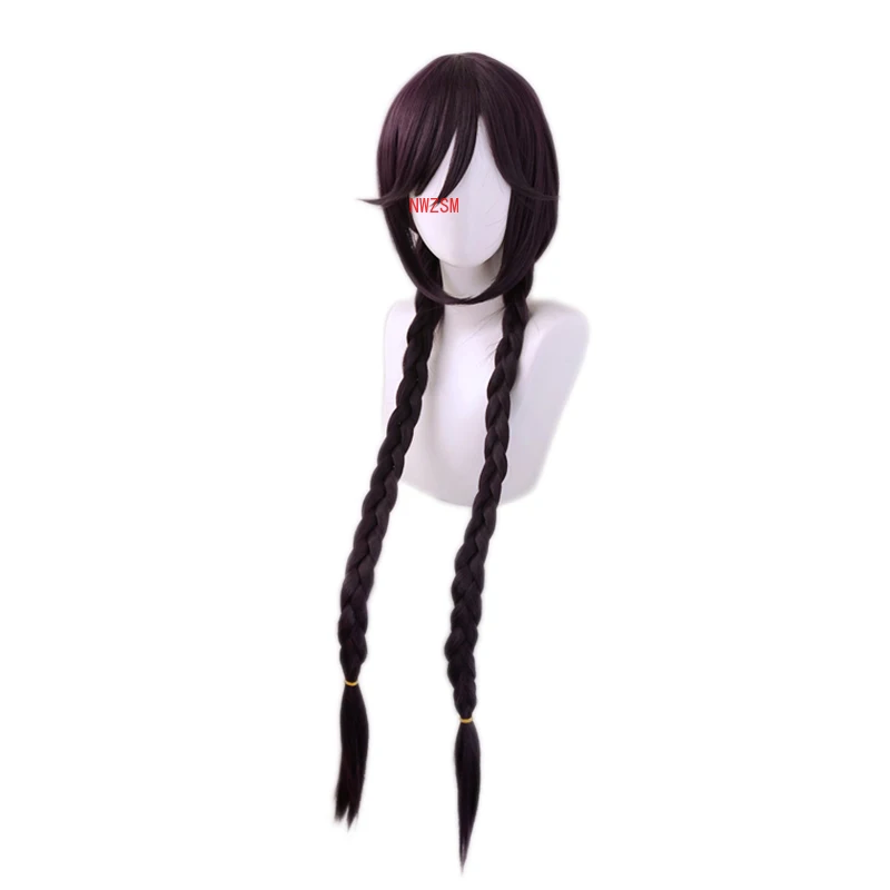 Темно-фиолетовый парик Danganronpa Touko Fukawa Toko длинные косички карнавальный костюм