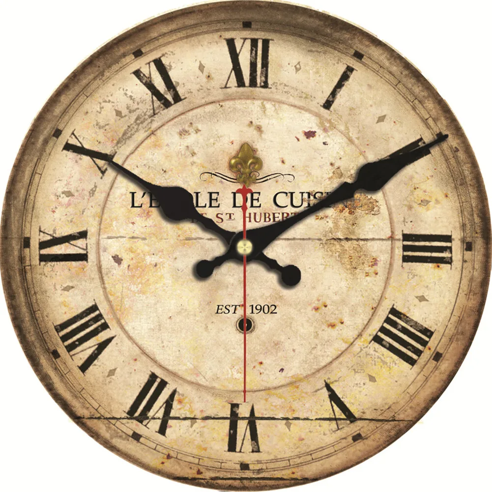 Настенные часы для кухни современные камуфляжные коричневые деревянные круглые