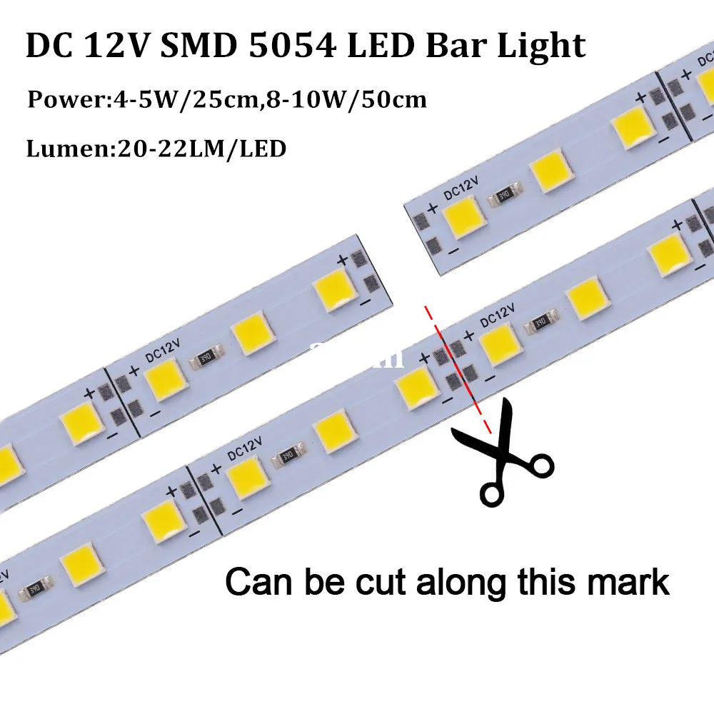 12 В постоянного тока Светодиодная жесткая полоса освещения 25 см 50 SMD 5054