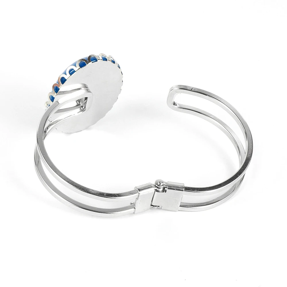 Женский Овальный Бирюзовый Браслет из Лабрадорита голубой оникс Ляпис лазурит