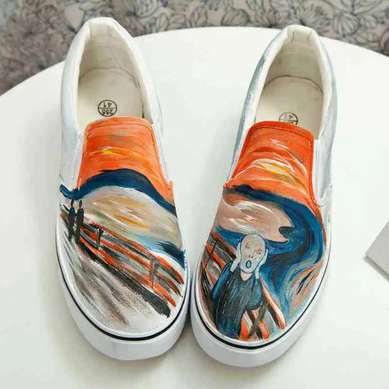 Туфли женские с принтом повседневные холщовые кроссовки износостойкие дышащие