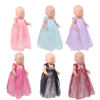 43 cm baby dolls dress newborn princess lace long skirts hanbok baby toys skirt fit american 18 inch girls doll f432
