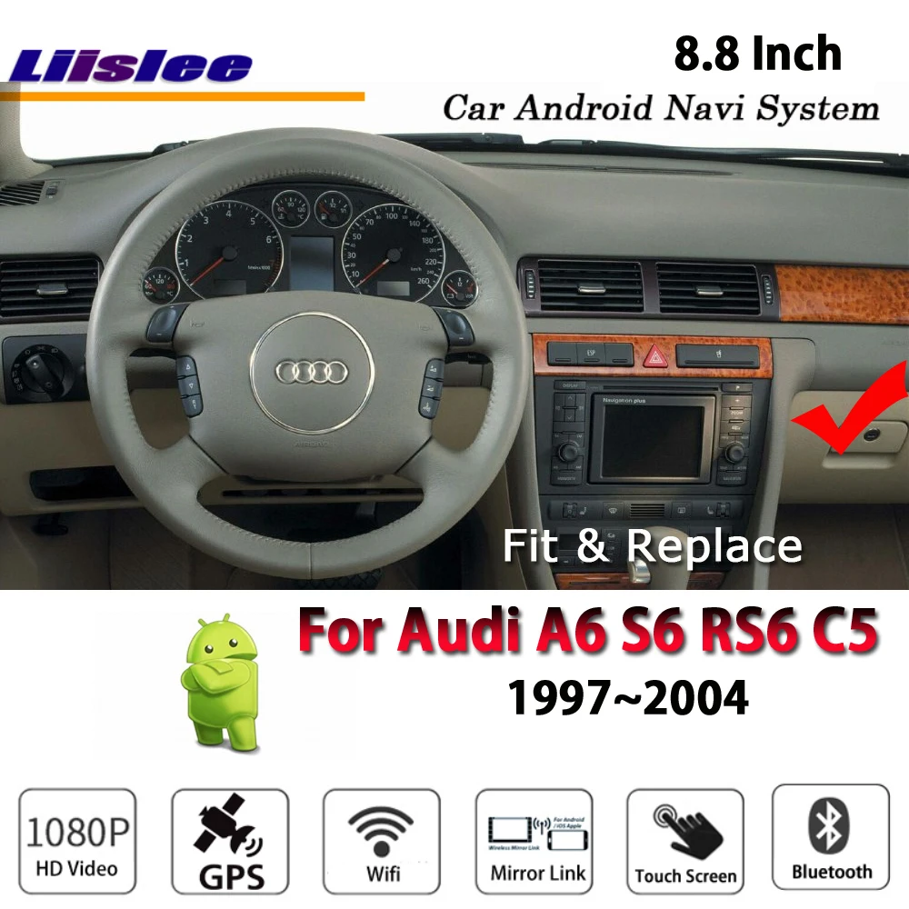 

Car Android 7.1 Up For Audi A6 S6 RS6 C5 1999~2004 Stereo Radio Video Carplay GPS Navi Map Navigation System Multimedia