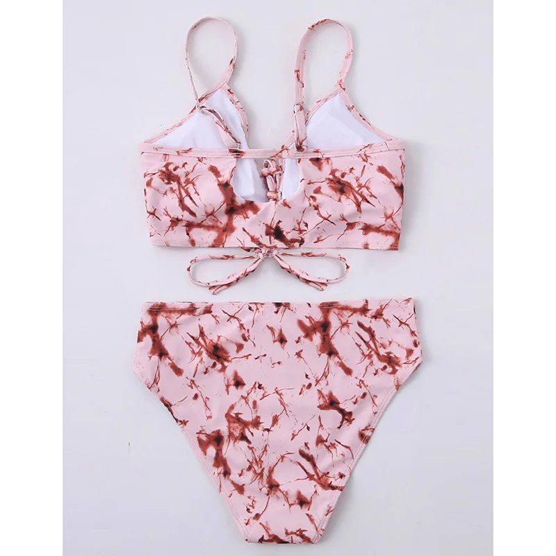 

Riseado Lace Up Sexy Bikini Set High Waist Swimwear Women Push Up Swimsuits Women's Bathing Suits Tie Dye Biquini Summer Bikinis