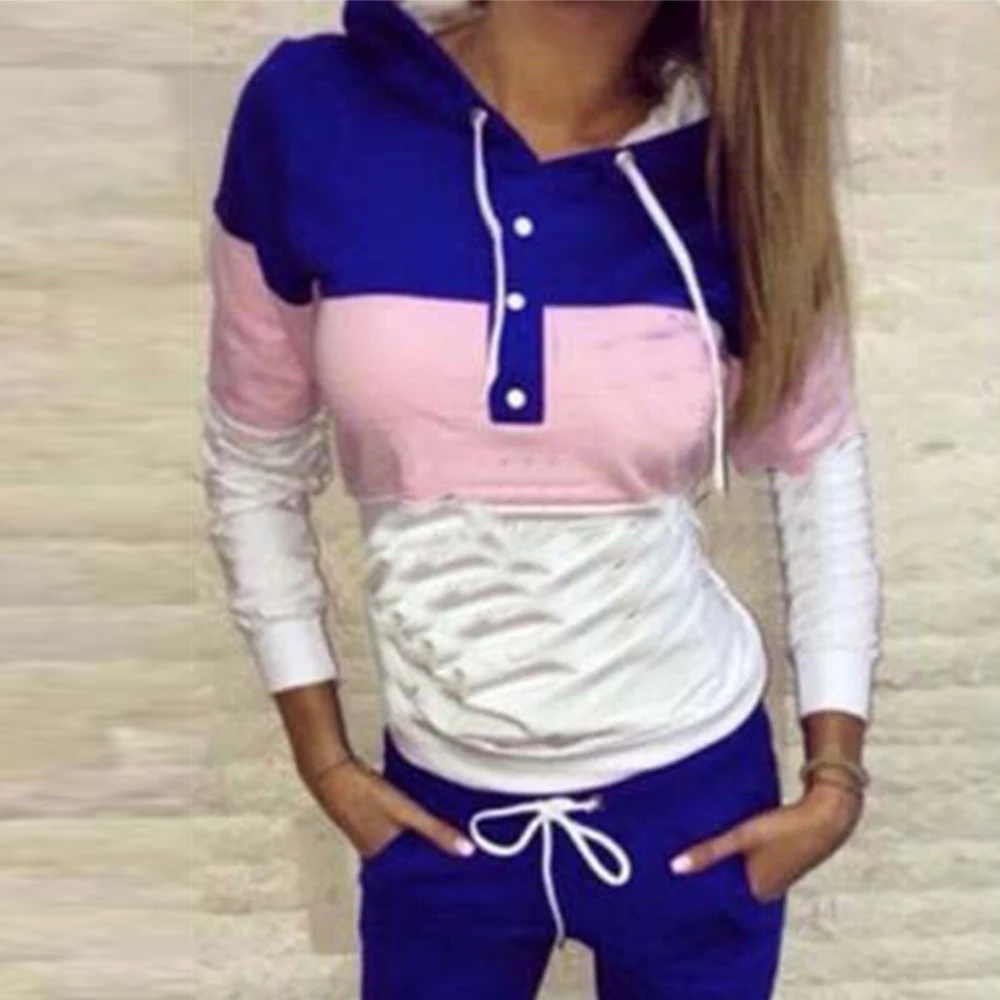 Осенний Женский комплект спортивный костюм 2 предмета толстовка с капюшоном