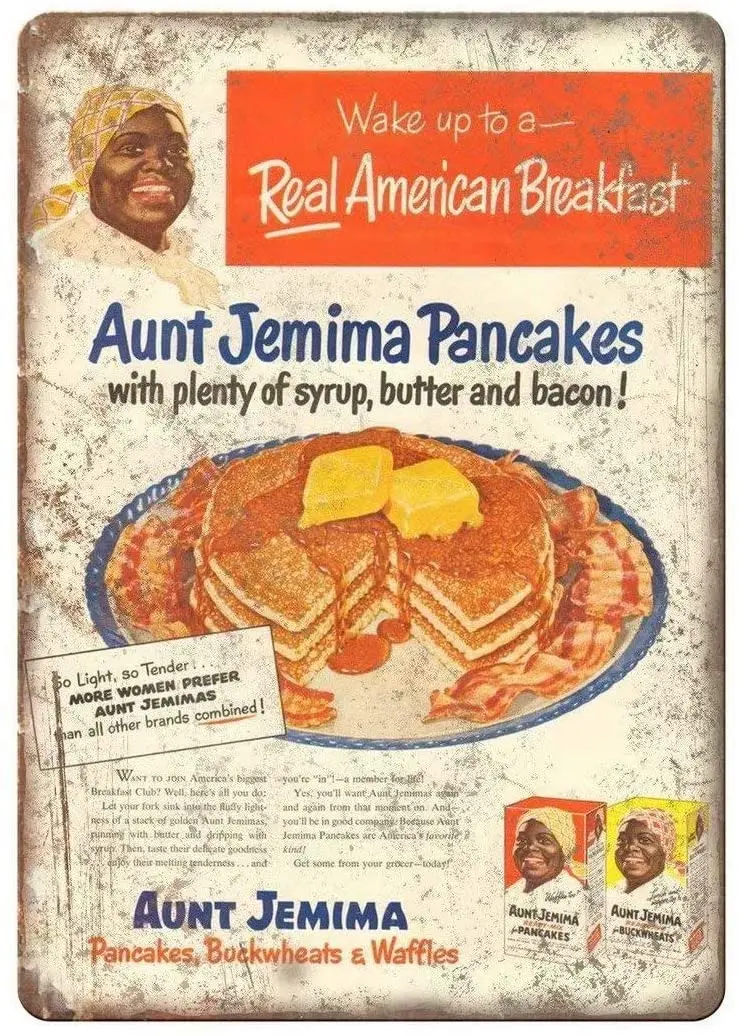 

Aunt Jemima Pancake Waffle Mix 8x12 Inches Retro Vintage Decor Sign Metal Tin Sign Home Bar Wall Decor JSBZ0390