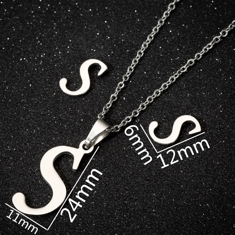 

2021 Trend A-Z Capital Letter Neckace For Women Stainless Steel Alphabet Initial Necklace Collier Femme Jewelry Best Friend Gift