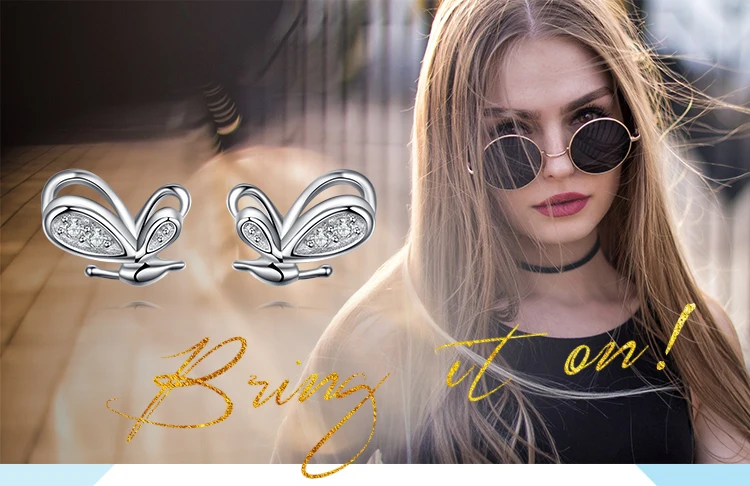 JewelryPalace высокое качество кубического циркония Танцы бабочка серьги 925 пробы серебро ювелирных украшений подарок для Для женщин Мода