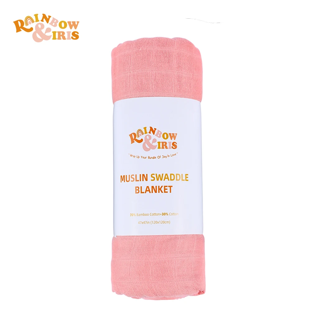

Rainbo&Iris Bamboo Cotton Muslin Swaddle Baby Blanket 120*120cm