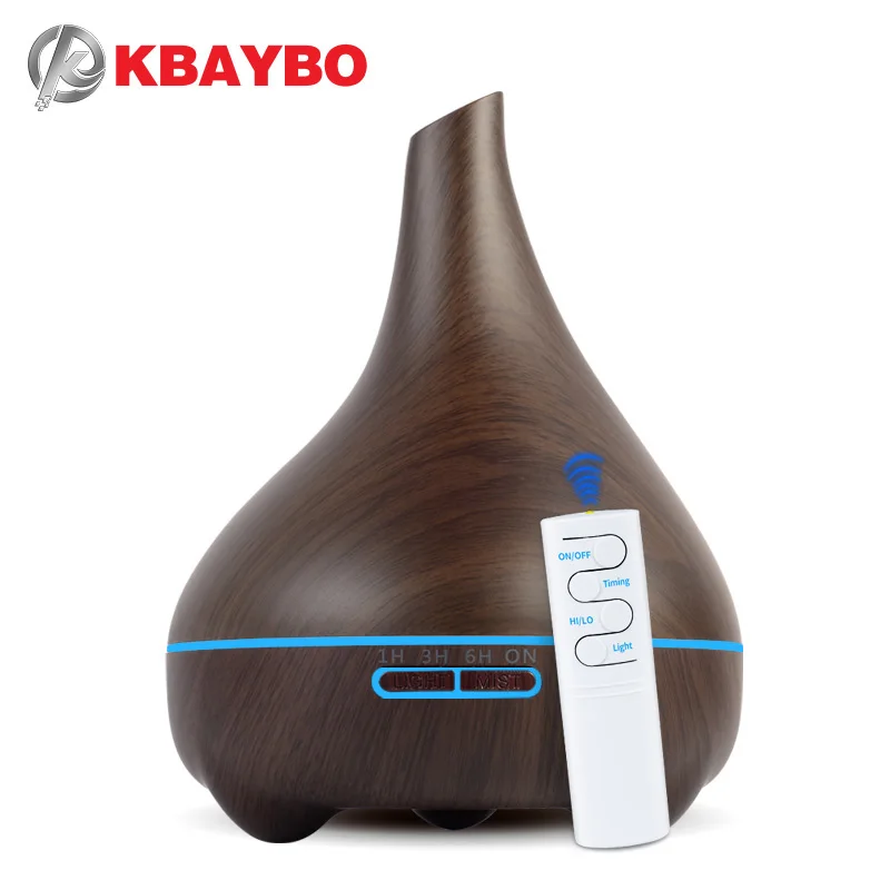 

KBAYBO 550ml Electric Aroma humidifier Essential Oil Diffuser Wood Grain Ultrasonic Humidify Cool Mist for Home LED night light
