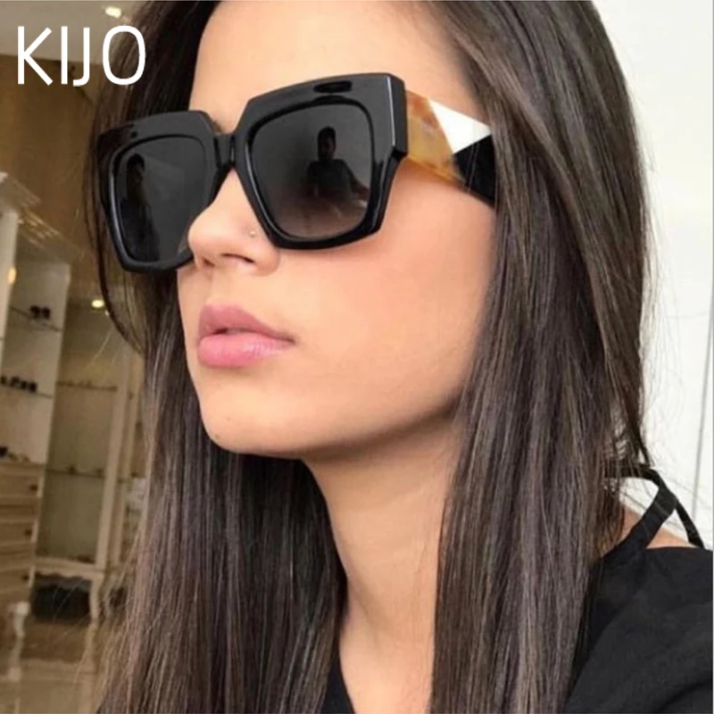

2021 Square Oversized Sunglasses Women Luxury Brand New Designer Gradient Sun Glasses Big Frame Vintage Eyewear