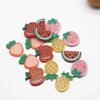 20pcslot resin fruit watermelon pineapple padded applique crafts for children hair clip accessorie and diy mobile phone jacket