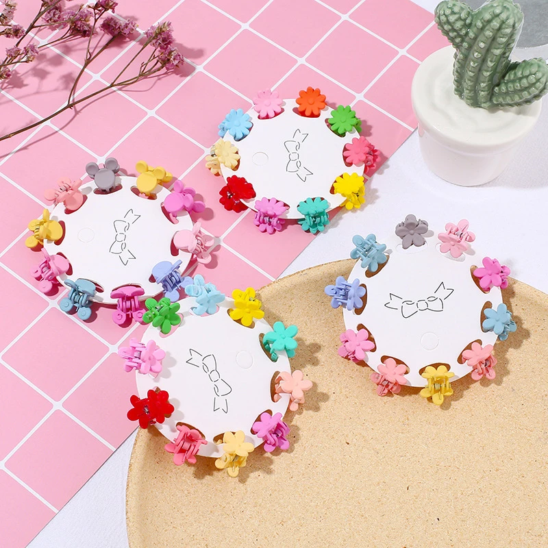 

10Pcs Small Hairpin Mini Grippers Girls Kids Mix Color Hair Claw Clips Hair Styling Barrettes Hairpins Fashion Hair Accessories