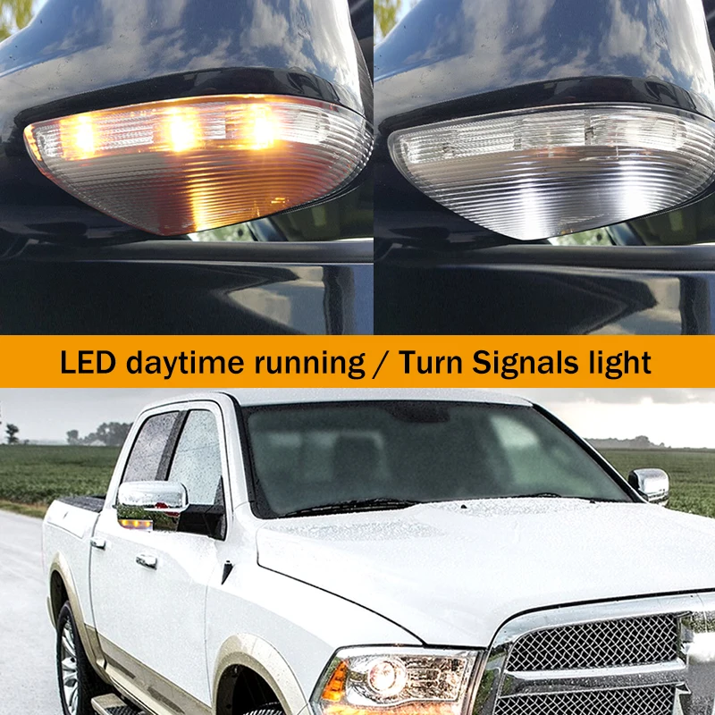 IJDM переключаемые светодиодные габаритные огни для боковых зеркал 09-14 Dodge Ram 1500 2500