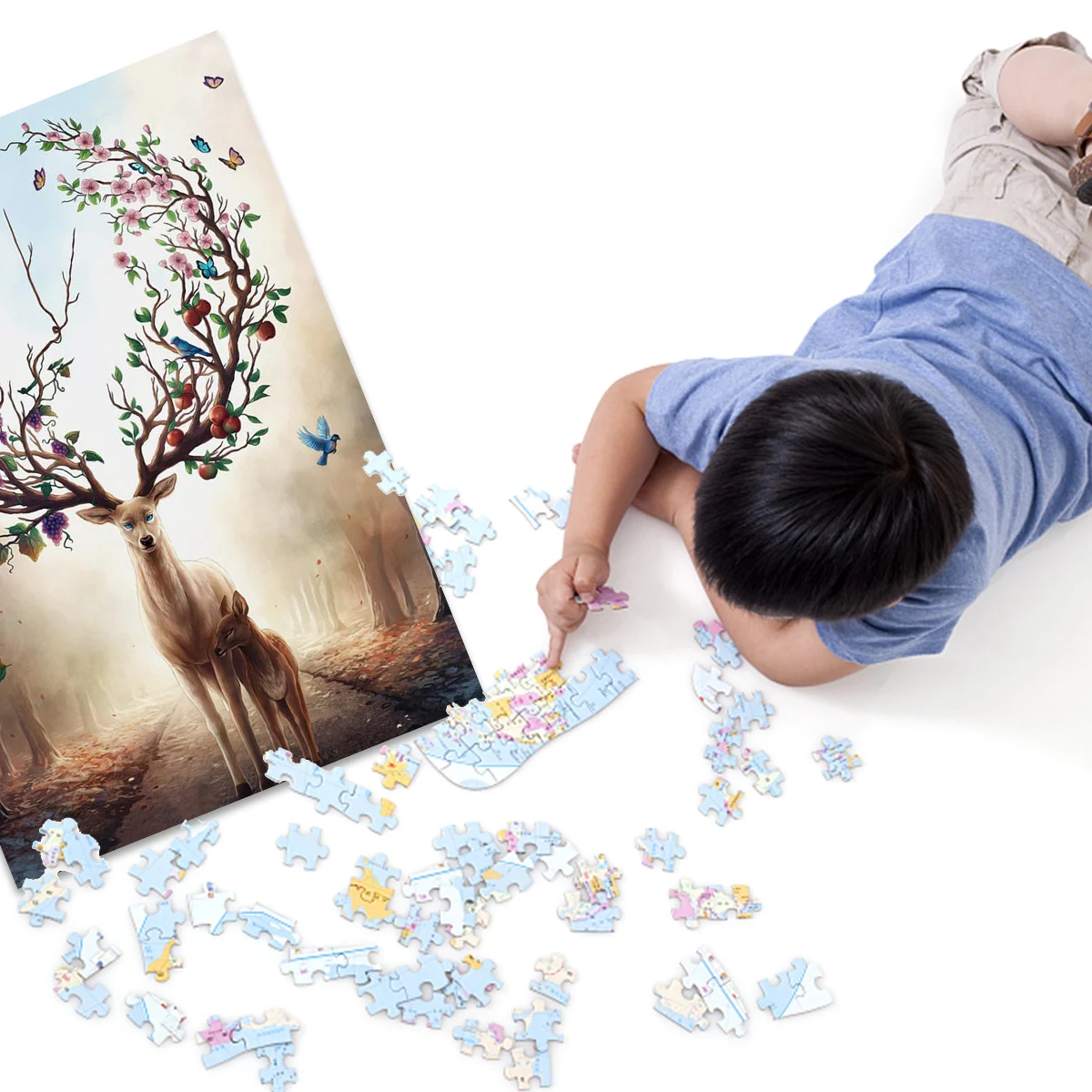 Прочные нетоксичные 1000 штук красочные деревянные головоломки с клеем для детей и