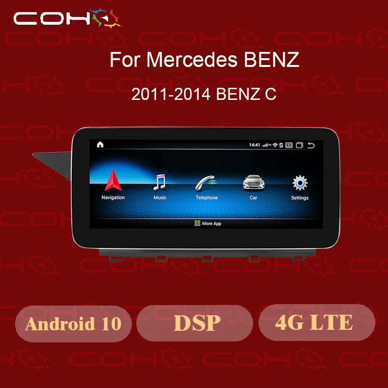 Мультимедийный плеер с Android 10 0 12 3 дюйма 8 ядер 4 Гб + 64 ГБ GPS-навигация Автомагнитола