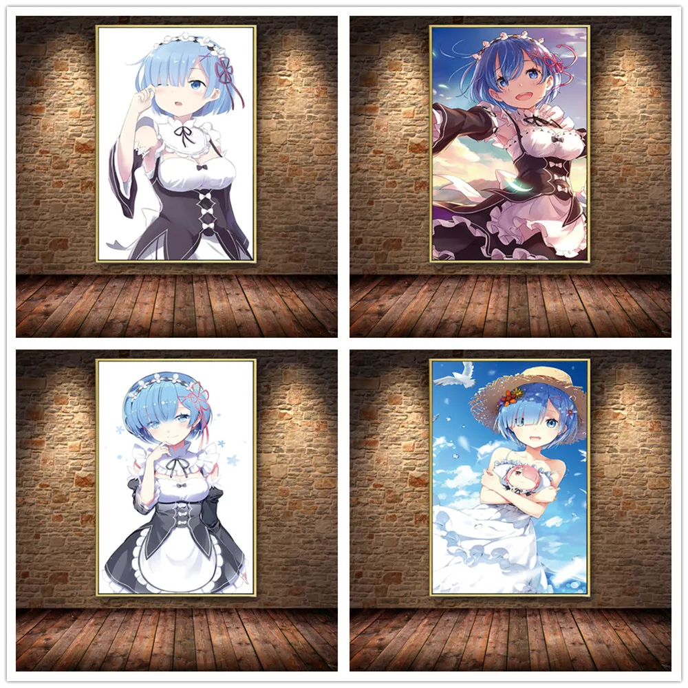 Японское аниме Картина на холсте Re: Zero Start Life In other World плакат картина настенный
