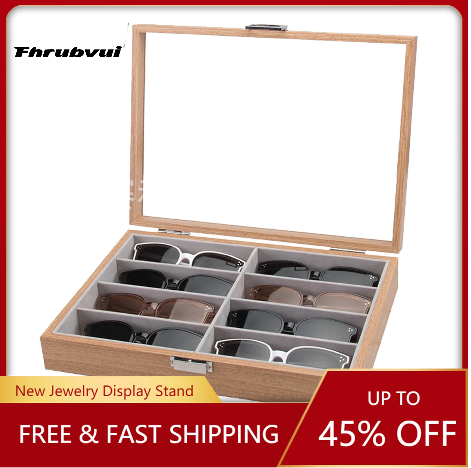 

Storage Glasses Rack Sunglasses Display Tray 8 Grid Velvet Display Case Storage Organizer Box Store Window