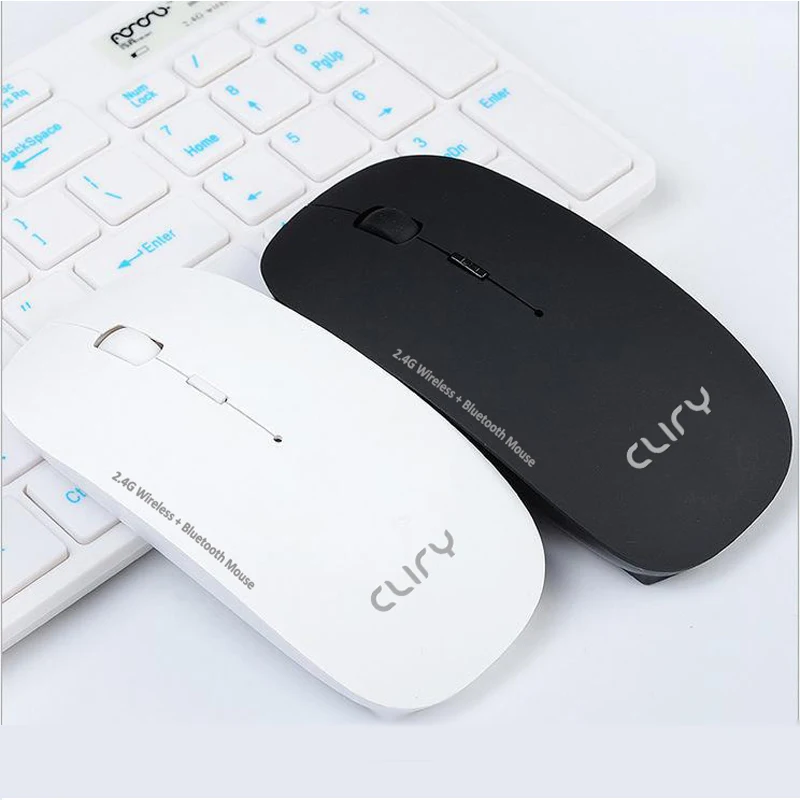 

3 Mode 2.4Ghz Wireless + Bluetooth 2 In 1 Cordless Mouse 1600 DPI Ultra-thin Ergonomic Portable Optical Mice Computer PC