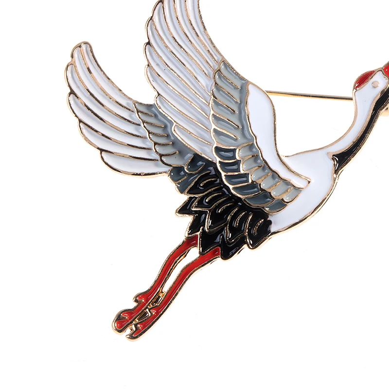 Эмалированная брошь в виде птицы с жемчужинами|Броши| |