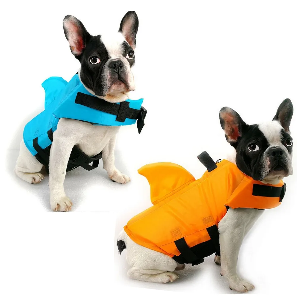 

Pet Dog Life Jacket Safety Clothes Life Vest With Fin Collar Harness Saver Pet Dog Swimming Preserver Summer Swimwear Orange Blu