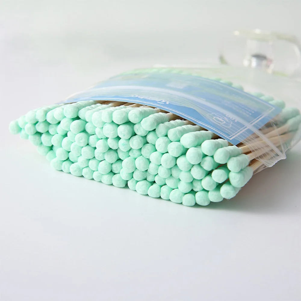 

1000pcs Disposable Cotton Swab Double Head Spiral Swabs Multipurpose Ear Cleaning Applicator Stick Makeup Tools (Random Color)