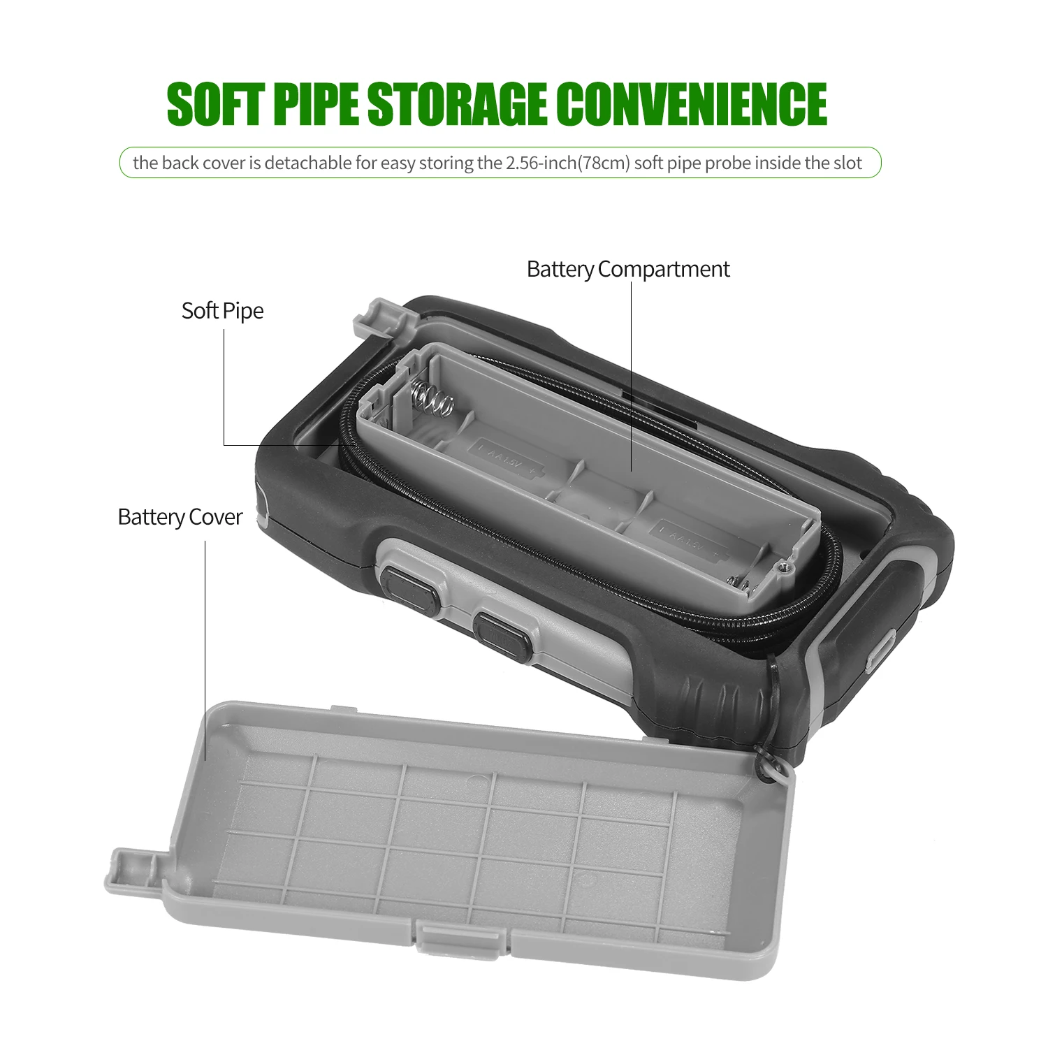 Portable 4.3&quot Waterproof Industrial Endoscope with 2.7&quot Soft Pipe Probe Camera for Vehicle/Air Conditioner/Pipeline Repairing |