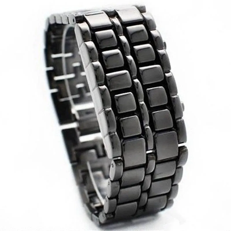Lava Iron Samurai, мужские часы, роскошный ремешок из нержавеющей стали, светодиодный, мужские спортивные электронные часы, светодиодный, цифровые часы, reloj hombre