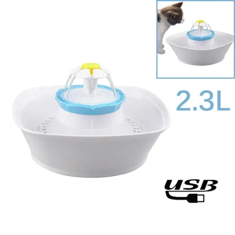 USB 2.3L автоматический фонтан для кошачьей воды, светодиодный Электрический немой питатель для воды, поилка для домашних животных, дозатор напитков для кошек и собак - Цвет: USB