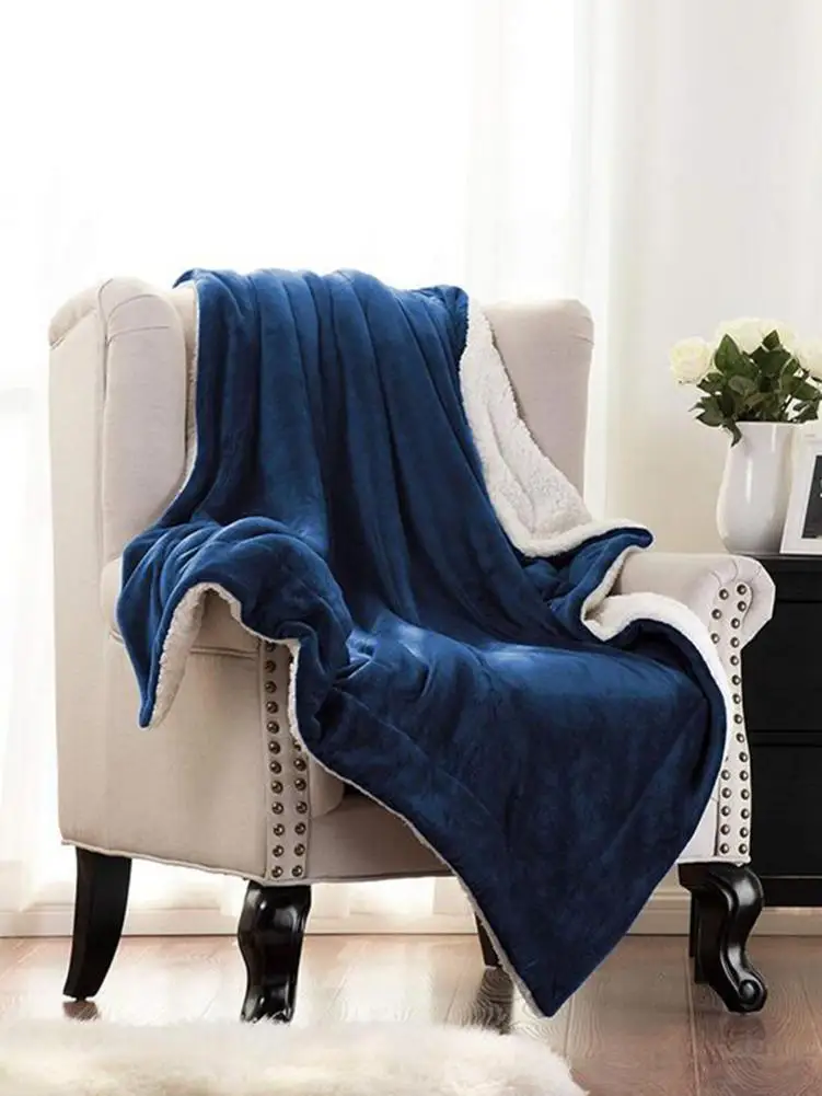 Winter Flannel Fleece Blanket Super Soft Thick Warm Blankets Sofa Office Bed Cars Sleeping Home Textiles | Дом и сад