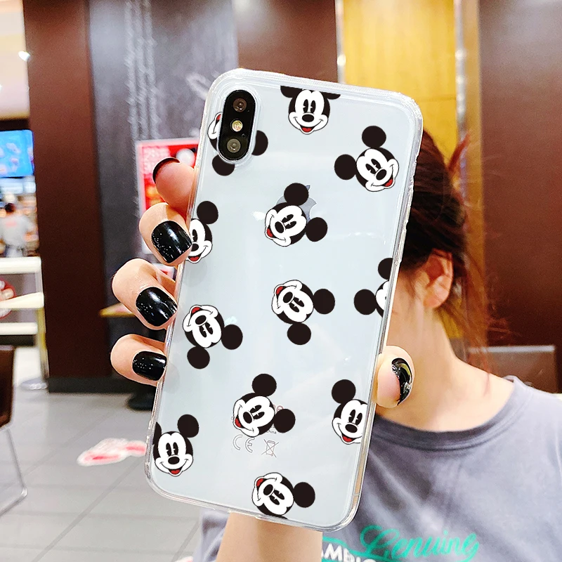 Чехол для телефона с мультяшной мышкой iPhone 11 Pro XR X Xs Max 8 7 6 Plus 6S 5S SE популярные
