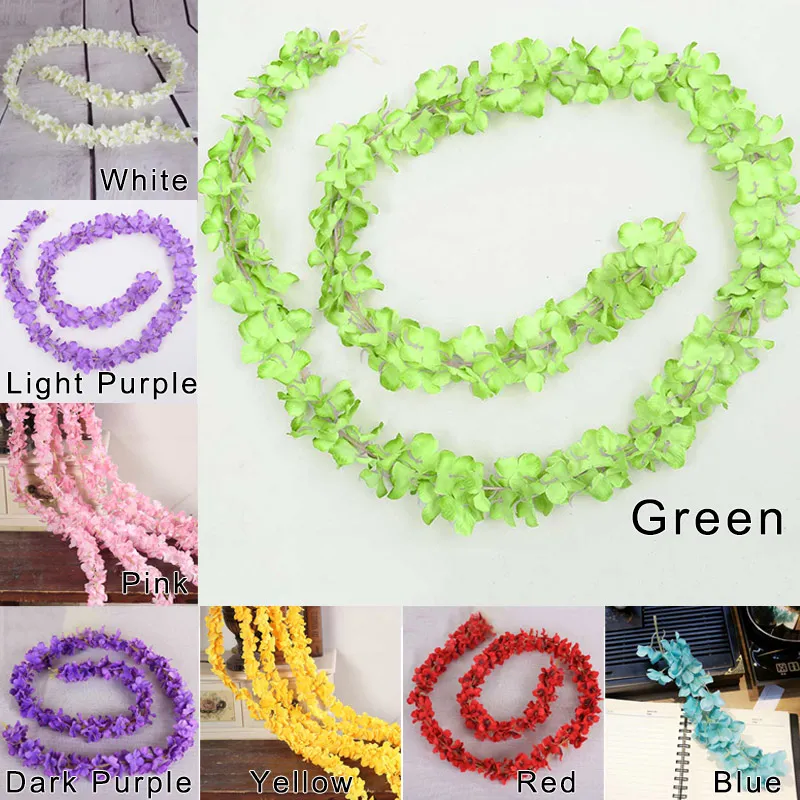 

10 Pcs Rattan Strip Wisteria Artificial Flower Vine For Wedding DIY Craft Home Party Kids Room Decoration TN88