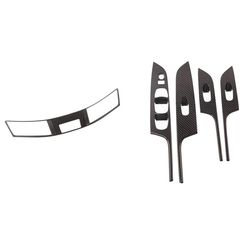 

2 Set Car Accessories: 1 Pcs Car Outlet Vent Frame Cover & 1 Set Car Window Glass Lift Switch Button Panel Cover