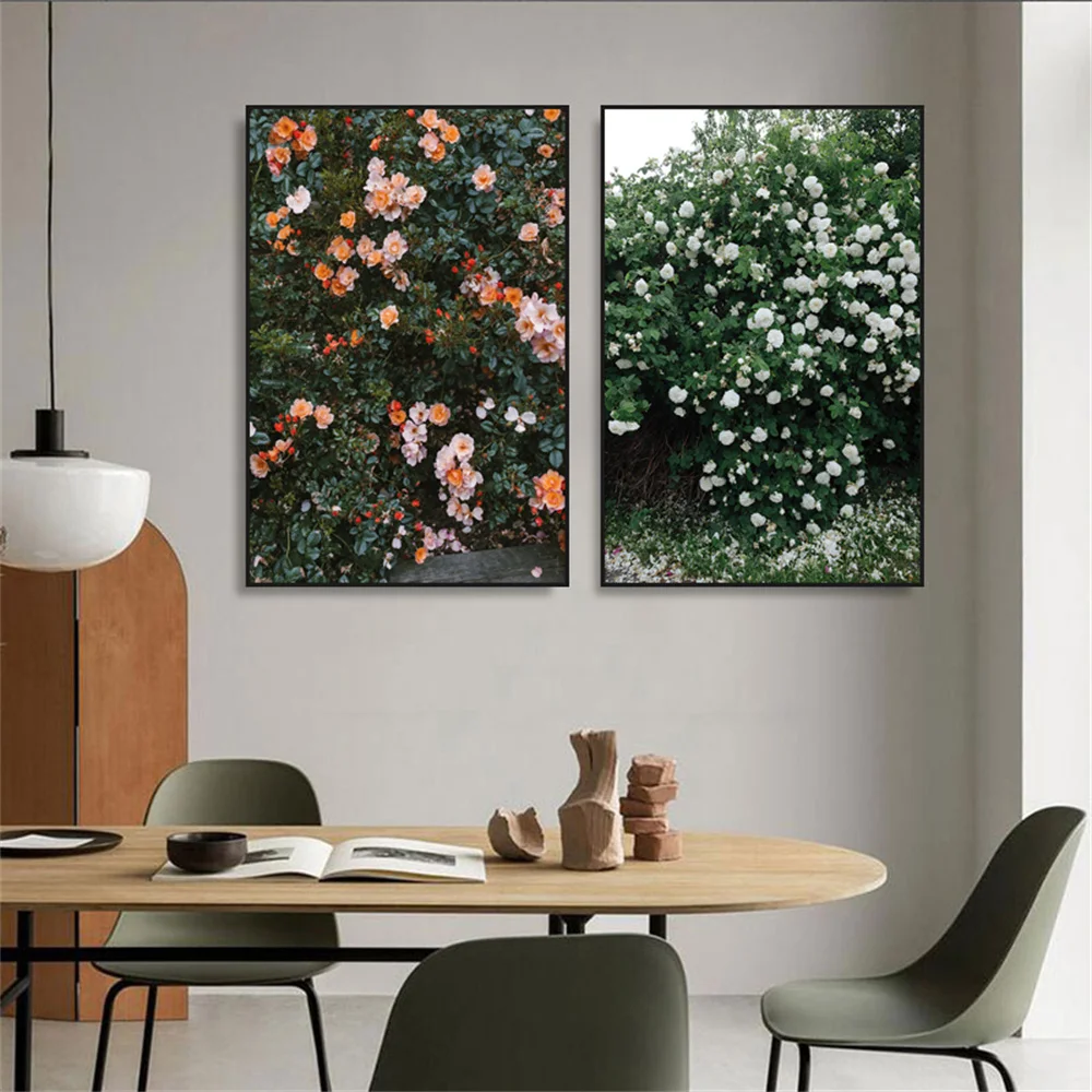 

Scandinavian Flower Wall Art Poster Romantic Wall Of Flowers Canvas Painting Floral Plant Art Prints Modern Living Room Decor