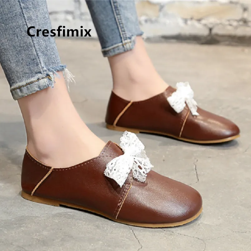 Туфли Cresfimix женские милые мягкие и удобные на шнуровке плоская подошва Уличная